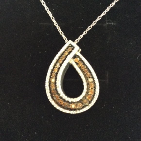 🌟🌸HOST PICK 🌟🌸 NWT Le Vian Pendant1/3 ct Chocolate Diamonds 14K White Gold - Picture 2 of 6